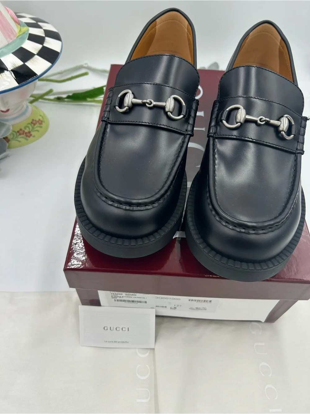 Men's Gucci Leather horse bit loafers size 12.5 fits 13 US made in Italy